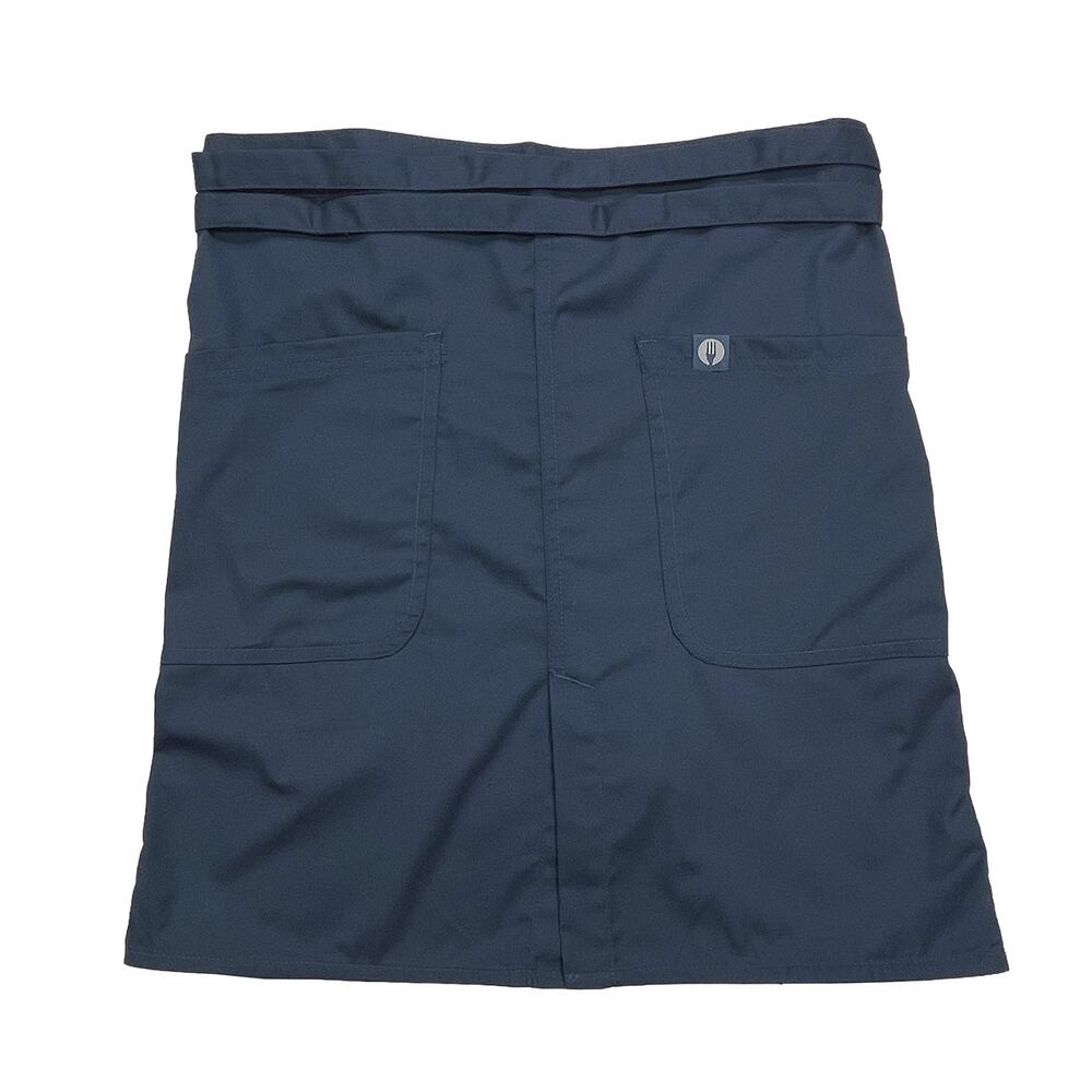 Chef Works Unisex Brio Half Bistro Apron Sz One Size New $23 Blue Cotton Blend